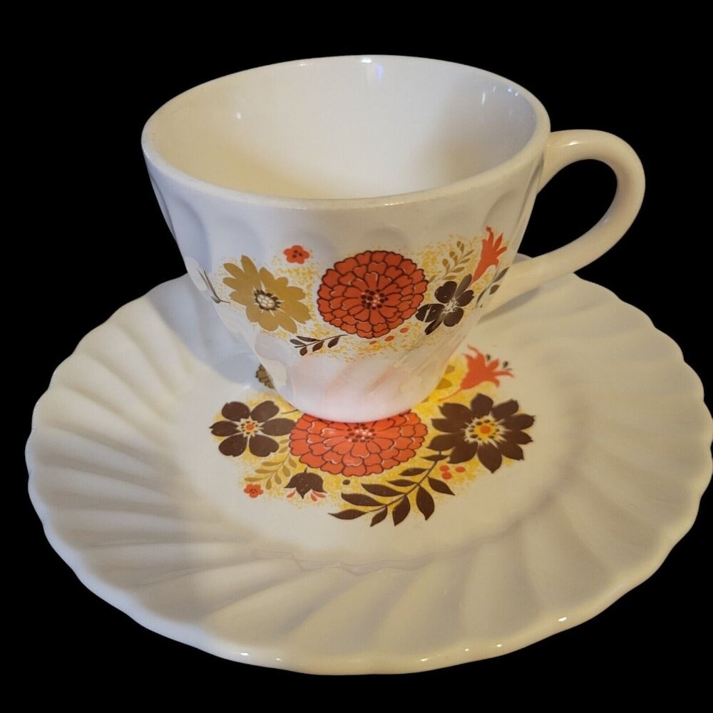 Vintage Scioto Stoneware Tea Coffee Cup And Saucer